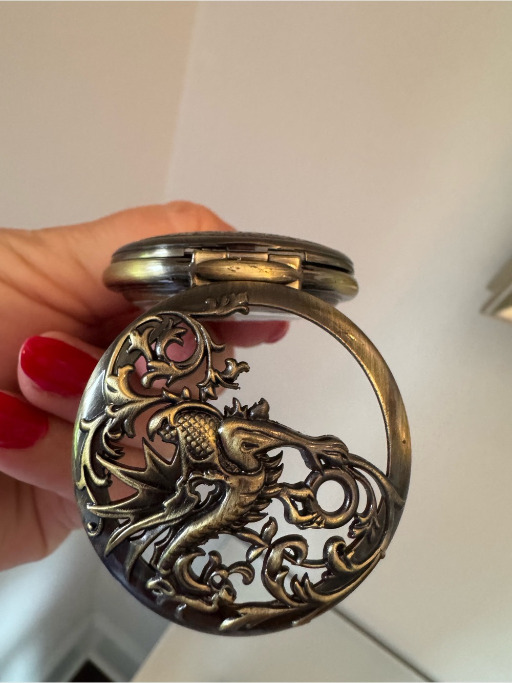ManChDa Dragon Skeleton Mechanical Pocket Watch Hand Wind Vintage Steampunk - Picture 5 of 14